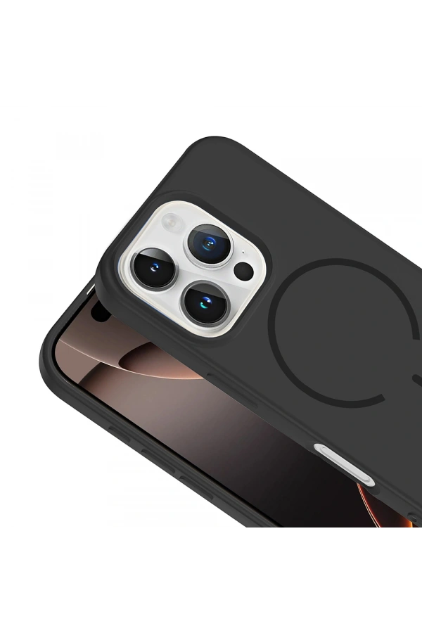 Apple iPhone 16 Pro Kılıf M-safe Şarj Özellikli Zore Meta Kapak