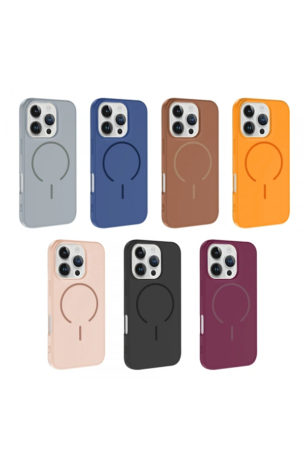 Apple iPhone 16 Pro Kılıf M-safe Şarj Özellikli Zore Meta Kapak