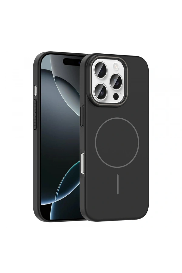 Apple iPhone 16 Pro Kılıf M-safe Şarj Özellikli Zore Ruby Sert Kapak