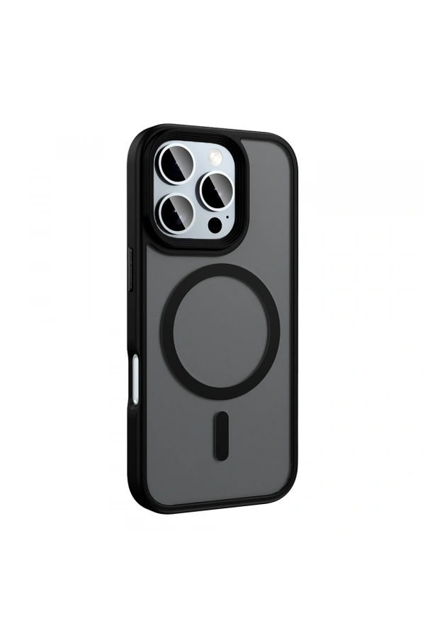 Apple iPhone 16 Pro Kılıf Mat Arka Yüzey Wireless Şarj Özellikli Zore Flet M-safe Kapak