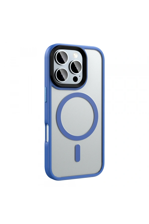 Apple iPhone 16 Pro Kılıf Mat Arka Yüzey Wireless Şarj Özellikli Zore Flet M-safe Kapak