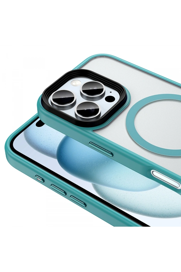 Apple iPhone 16 Pro Kılıf Mat Arka Yüzey Wireless Şarj Özellikli Zore Flet M-safe Kapak