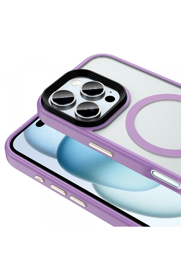 Apple iPhone 16 Pro Kılıf Mat Arka Yüzey Wireless Şarj Özellikli Zore Flet M-safe Kapak