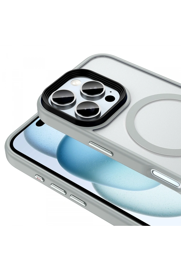 Apple iPhone 16 Pro Kılıf Mat Arka Yüzey Wireless Şarj Özellikli Zore Flet M-safe Kapak