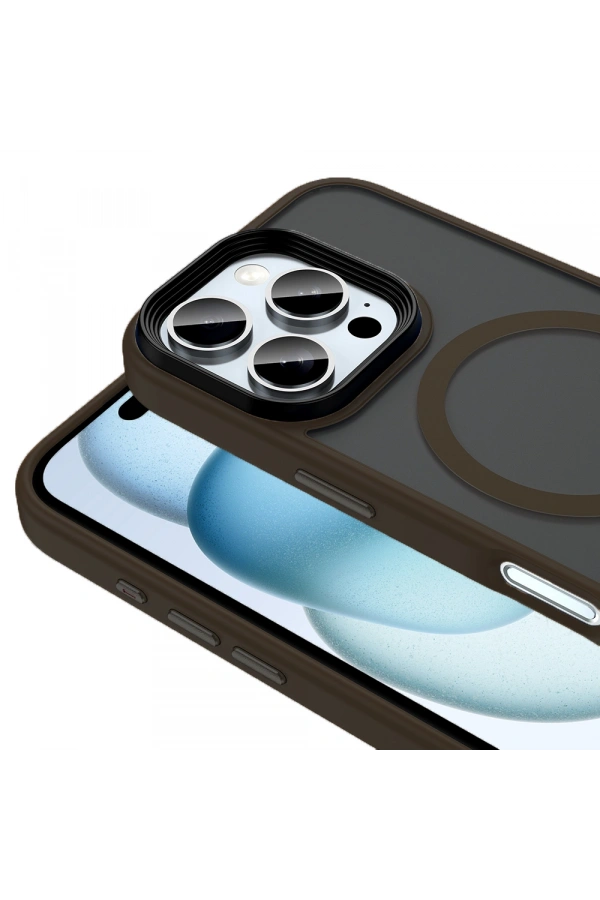 Apple iPhone 16 Pro Kılıf Mat Arka Yüzey Wireless Şarj Özellikli Zore Flet M-safe Kapak