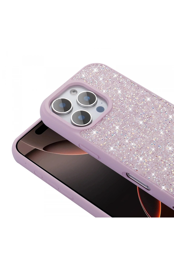 Apple iPhone 16 Pro Kılıf Parlak Taşlı Tasarım Zore Pırlanta Kapak