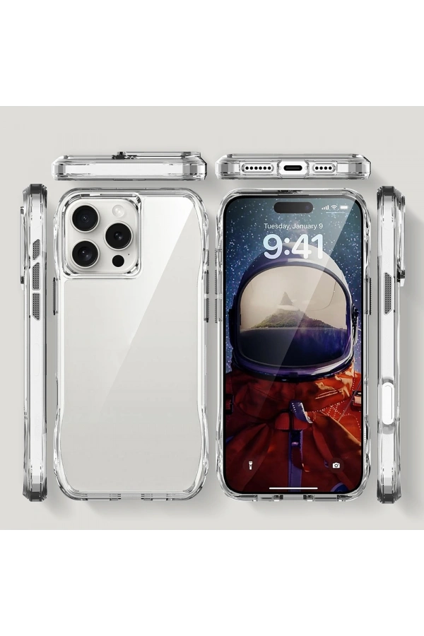 Apple iPhone 16 Pro Max Kılıf Airbagli Şeffaf Zore İncek Kapak