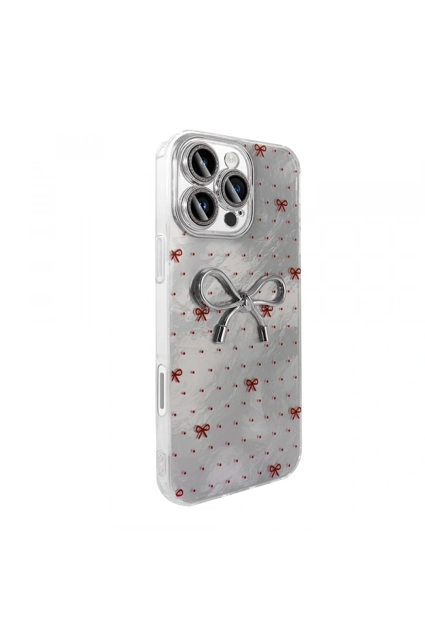 Apple iPhone 16 Pro Max Kılıf Kamera Korumalı Figürlü Zore Ponti Silikon Kapak