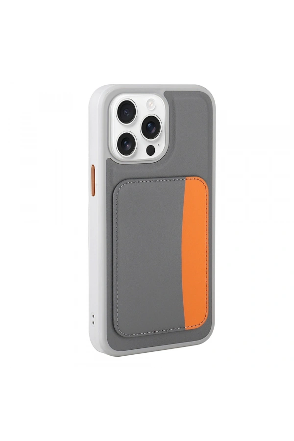 Apple iPhone 16 Pro Max Kılıf Kartlıklı Zore X-Kart Silikon Kapak
