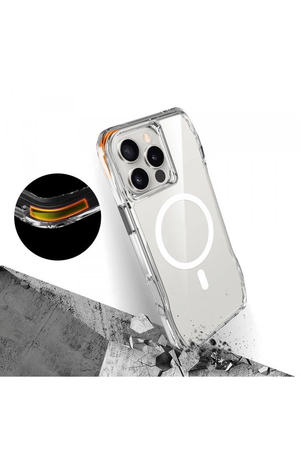 Apple iPhone 16 Pro Max Kılıf M-safe Şarj Özellikli Airbagli Şeffaf Zore İncek Kapak