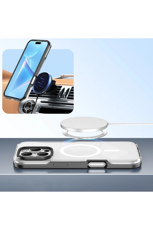 Apple iPhone 16 Pro Max Kılıf M-safe Şarj Özellikli Çıkarılabilir Arka Yüzeyli Zore Polar Kapak
