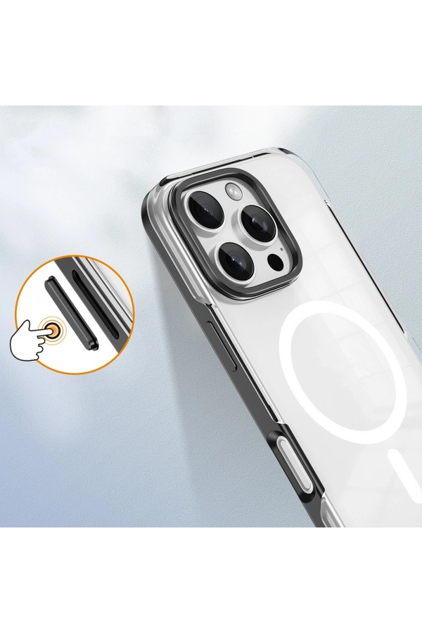 Apple iPhone 16 Pro Max Kılıf M-safe Şarj Özellikli Çıkarılabilir Arka Yüzeyli Zore Polar Kapak