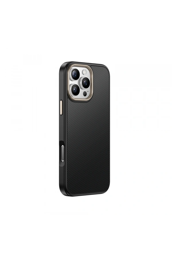 Apple iPhone 16 Pro Max Kılıf M-safe Şarj Özellikli Karbon Fiber Görünümlü Zore Antina Kapak