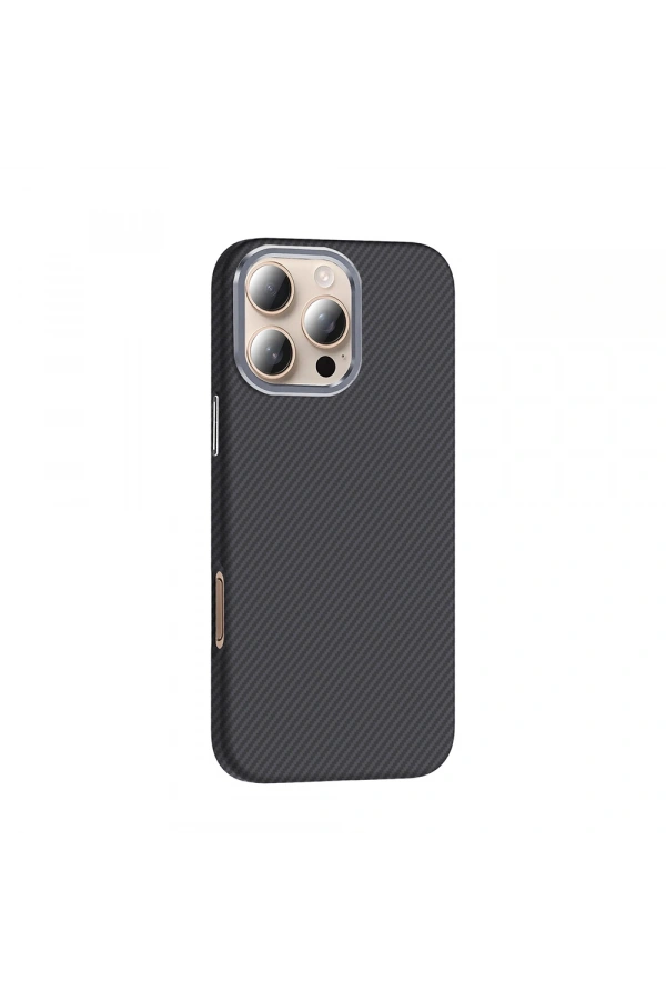Apple iPhone 16 Pro Max Kılıf M-safe Şarj Özellikli Karbon Fiber Görünümlü Zore Gros Kapak