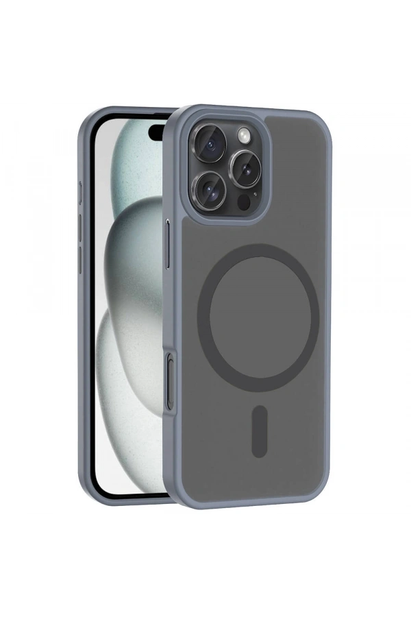 Apple iPhone 16 Pro Max Kılıf M-safe Şarj Özellikli Mat Arka Yüzey Zore Sio Kapak