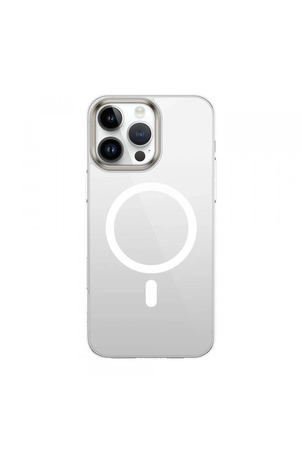 Apple iPhone 16 Pro Max Kılıf M-safe Şarj Özellikli Şeffaf Cam Arka Yüzey Zore G-Glass Kapak