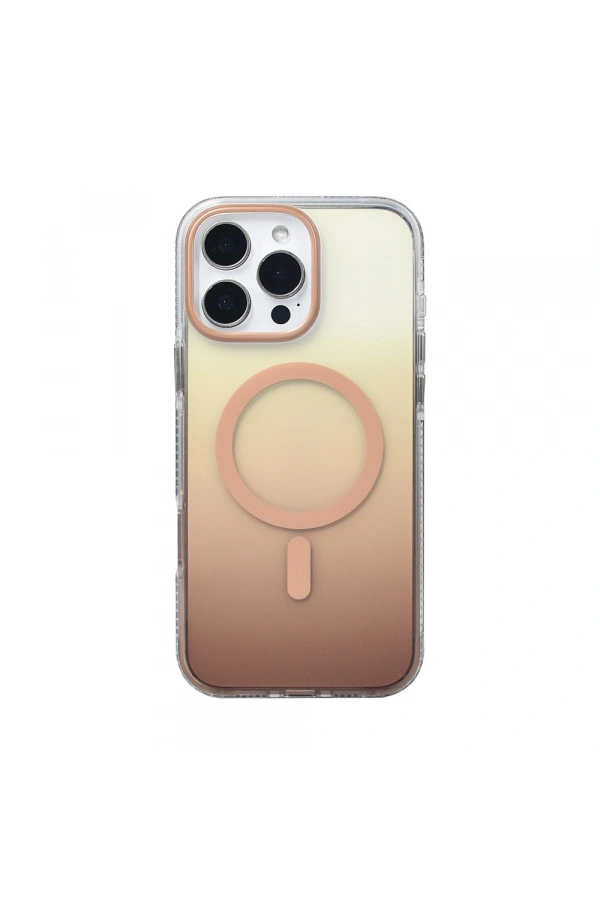 Apple iPhone 16 Pro Max Kılıf M-safe Şarj Özellikli Transparan Renk Geçişli Zore Toros Kapak