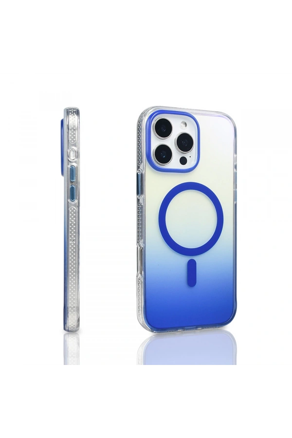 Apple iPhone 16 Pro Max Kılıf M-safe Şarj Özellikli Transparan Renk Geçişli Zore Toros Kapak
