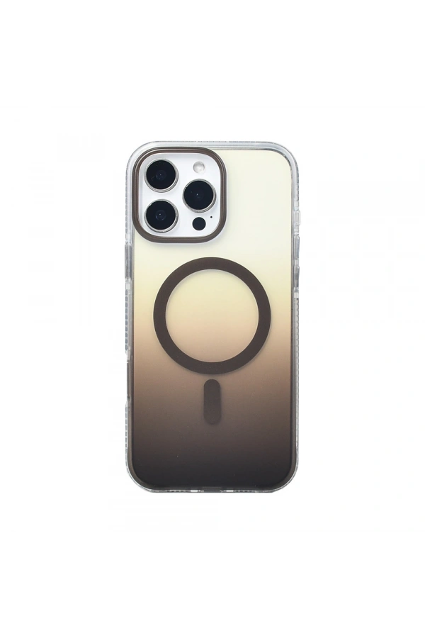 Apple iPhone 16 Pro Max Kılıf M-safe Şarj Özellikli Transparan Renk Geçişli Zore Toros Kapak