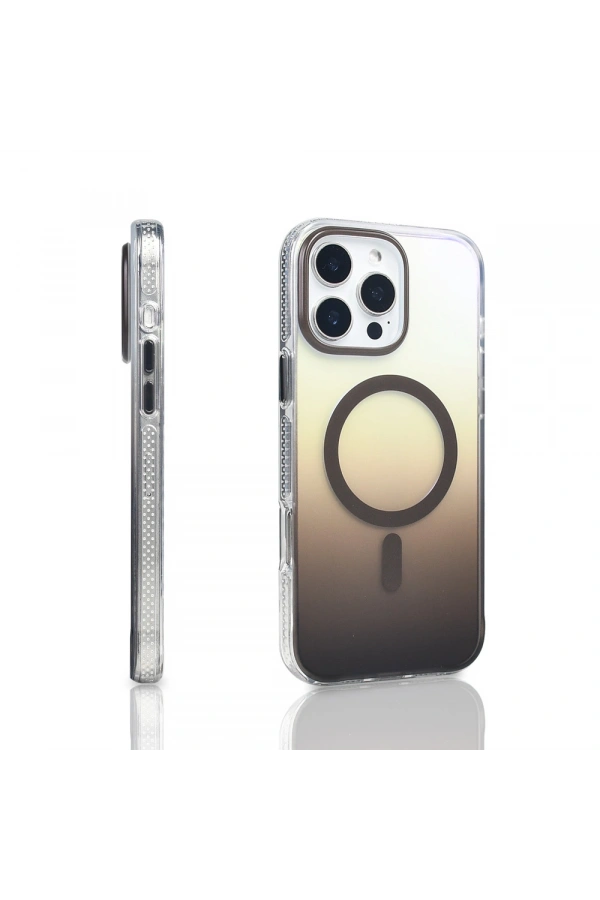 Apple iPhone 16 Pro Max Kılıf M-safe Şarj Özellikli Transparan Renk Geçişli Zore Toros Kapak