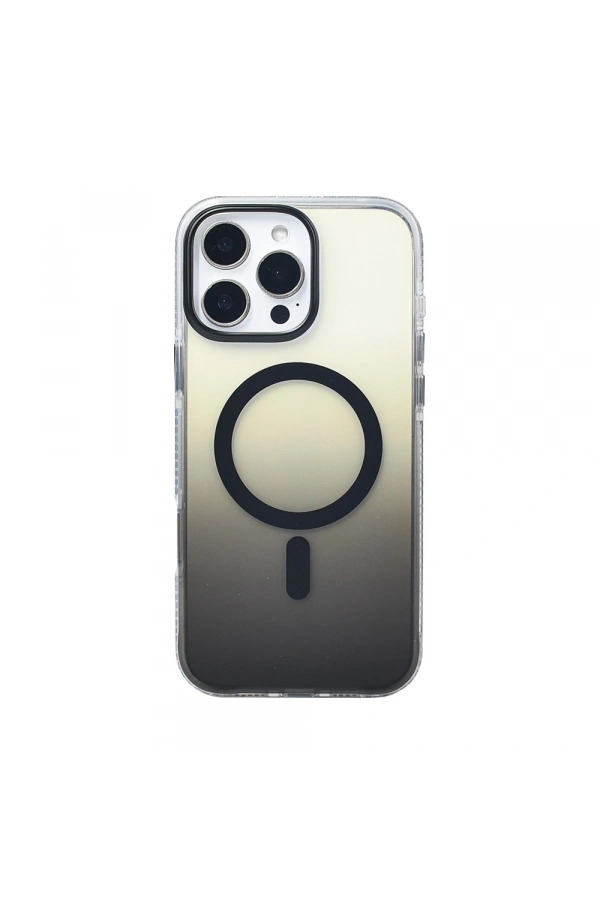 Apple iPhone 16 Pro Max Kılıf M-safe Şarj Özellikli Transparan Renk Geçişli Zore Toros Kapak