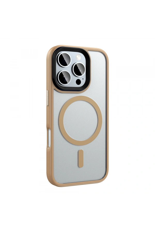 Apple iPhone 16 Pro Max Kılıf Mat Arka Yüzey Wireless Şarj Özellikli Zore Flet M-safe Kapak