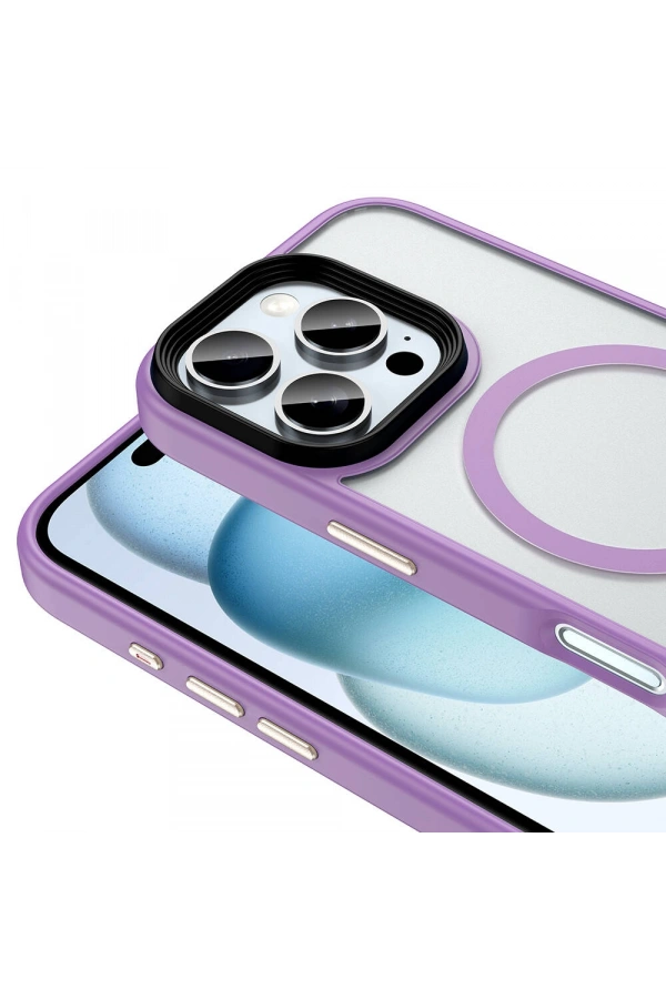 Apple iPhone 16 Pro Max Kılıf Mat Arka Yüzey Wireless Şarj Özellikli Zore Flet M-safe Kapak