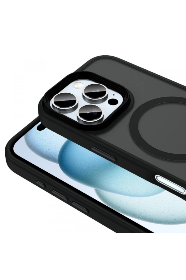 Apple iPhone 16 Pro Max Kılıf Mat Arka Yüzey Wireless Şarj Özellikli Zore Flet M-safe Kapak