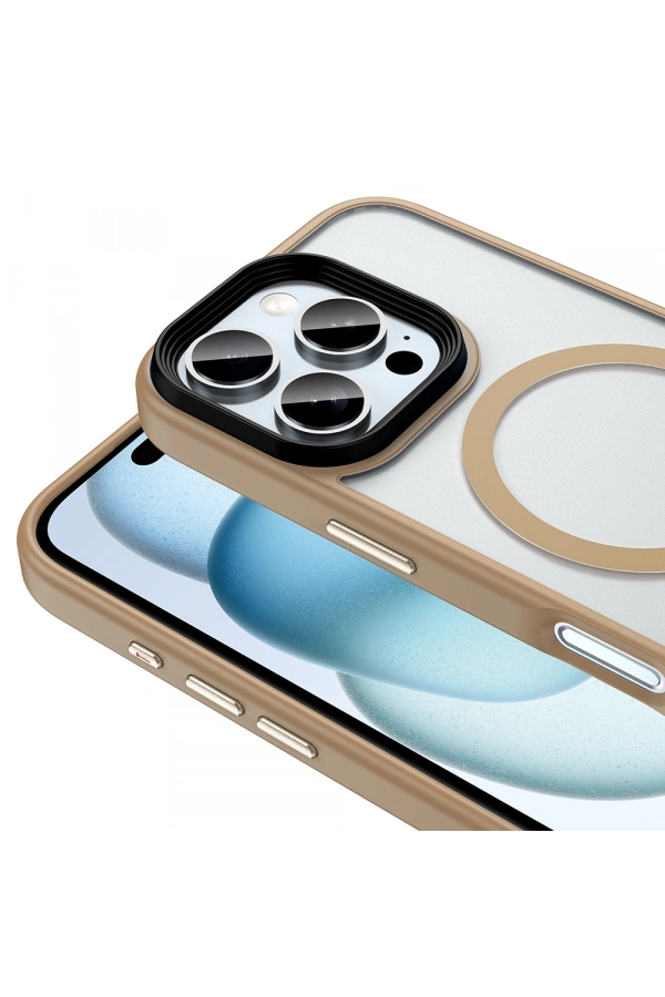 Apple iPhone 16 Pro Max Kılıf Mat Arka Yüzey Wireless Şarj Özellikli Zore Flet M-safe Kapak