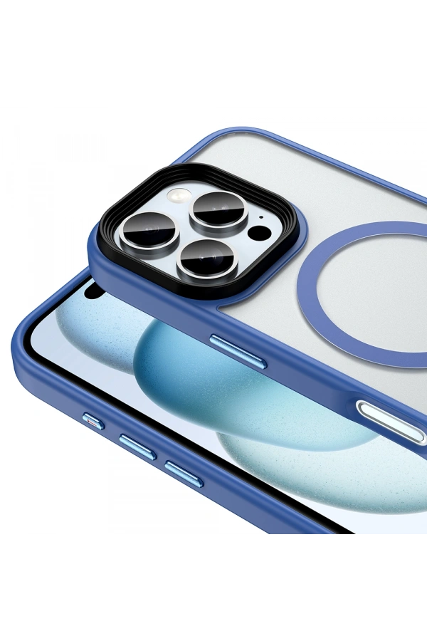 Apple iPhone 16 Pro Max Kılıf Mat Arka Yüzey Wireless Şarj Özellikli Zore Flet M-safe Kapak