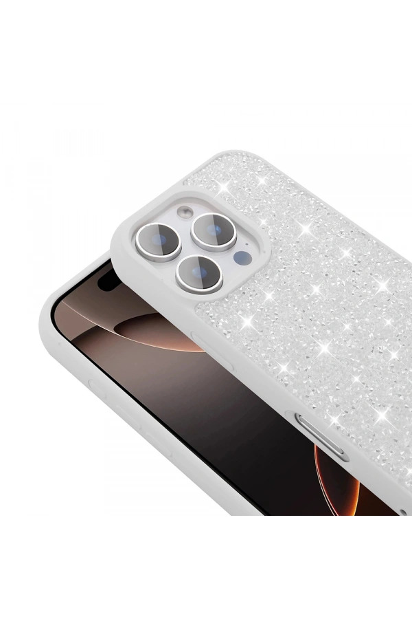 Apple iPhone 16 Pro Max Kılıf Parlak Taşlı Tasarım Zore Pırlanta Kapak