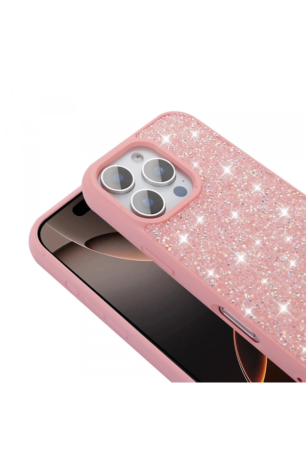 Apple iPhone 16 Pro Max Kılıf Parlak Taşlı Tasarım Zore Pırlanta Kapak