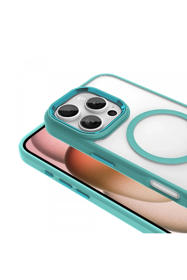 Apple iPhone 16 Pro Max Kılıf Wireless Şarj Özellikli Zore Krom M-safe Silikon Kapak