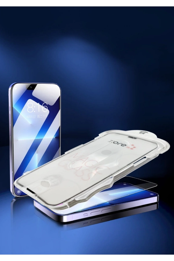 Apple iPhone 16 Pro Max Zore Kolay Uygulama Aparatlı 5D Magic Glass Cam Ekran Koruyucu