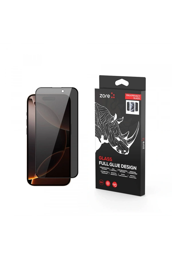 Apple iPhone 16 Pro Zore Rika Premium Privacy Temperli Cam Ekran Koruyucu