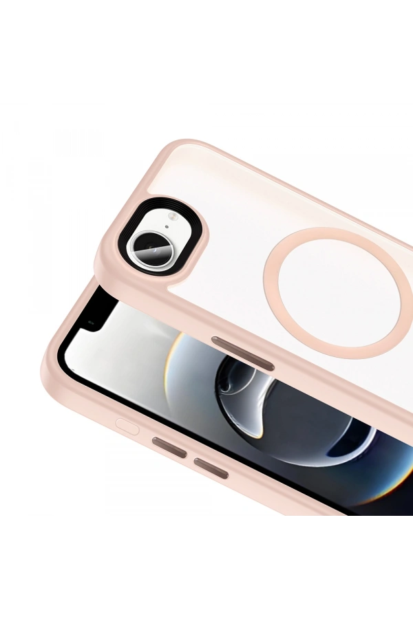 Apple iPhone 16E Kılıf Mat Arka Yüzey Wireless Şarj Özellikli Zore Flet M-safe Kapak