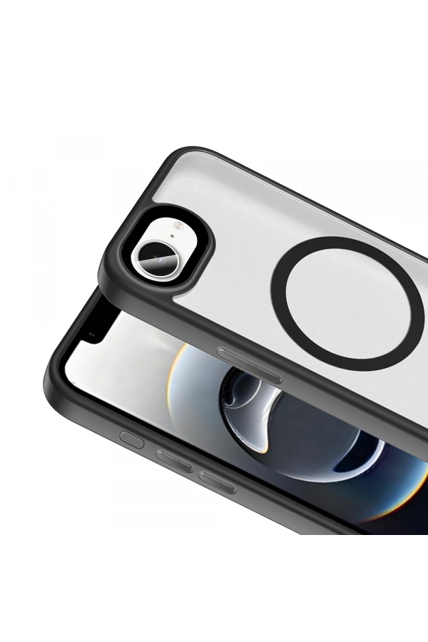 Apple iPhone 16E Kılıf Mat Arka Yüzey Wireless Şarj Özellikli Zore Flet M-safe Kapak