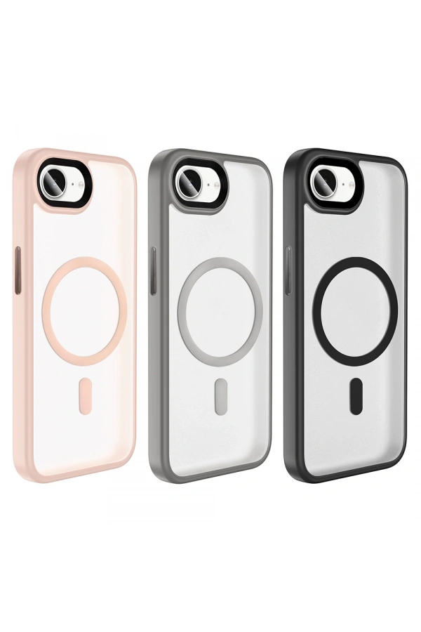 Apple iPhone 16E Kılıf Mat Arka Yüzey Wireless Şarj Özellikli Zore Flet M-safe Kapak