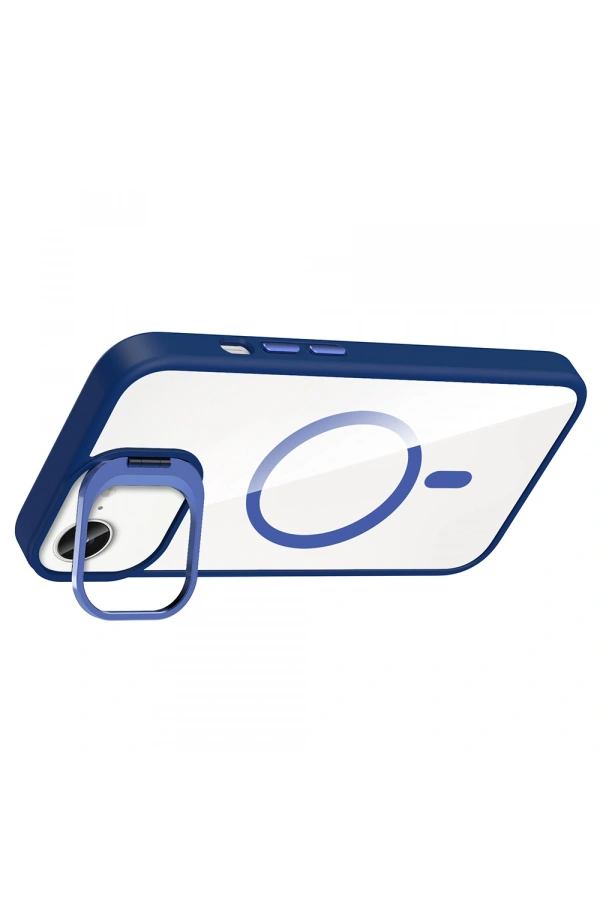 Apple iPhone 16E Kılıf Standlı ve Kamera Lens Hediyeli M-Safe Şarj Özellikli Zore Etro Kapak
