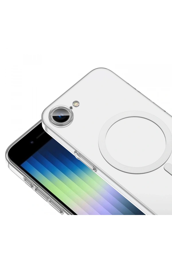 Apple iPhone 16E Kılıf Zore M-safe Şarj Özellikli Şeffaf Kamera Çerçeveli Porto Kapak