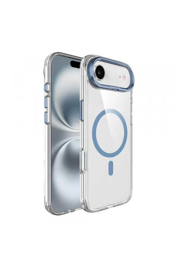 Apple iPhone 17 Air Kılıf M-safe Şarj Özellikli Airbagli Kamera Standlı Zore Azor Kapak