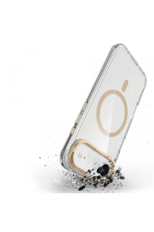 Apple iPhone 17 Air Kılıf M-safe Şarj Özellikli Airbagli Kamera Standlı Zore Azor Kapak
