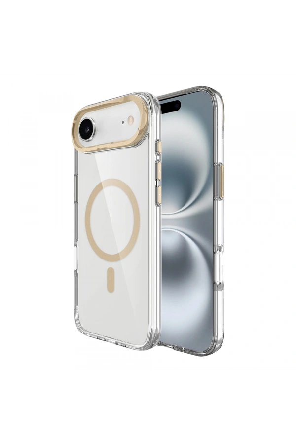 Apple iPhone 17 Air Kılıf M-safe Şarj Özellikli Airbagli Kamera Standlı Zore Azor Kapak
