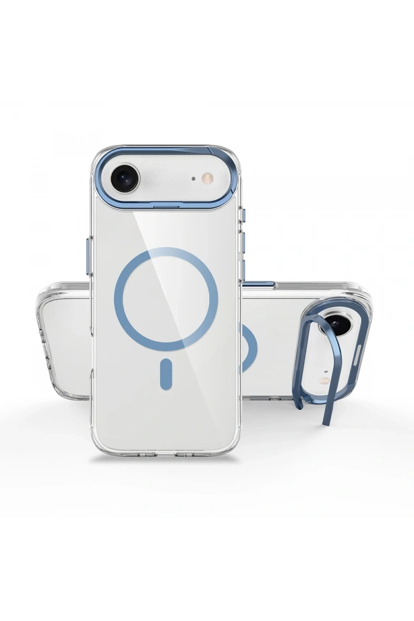 Apple iPhone 17 Air Kılıf M-safe Şarj Özellikli Airbagli Kamera Standlı Zore Azor Kapak