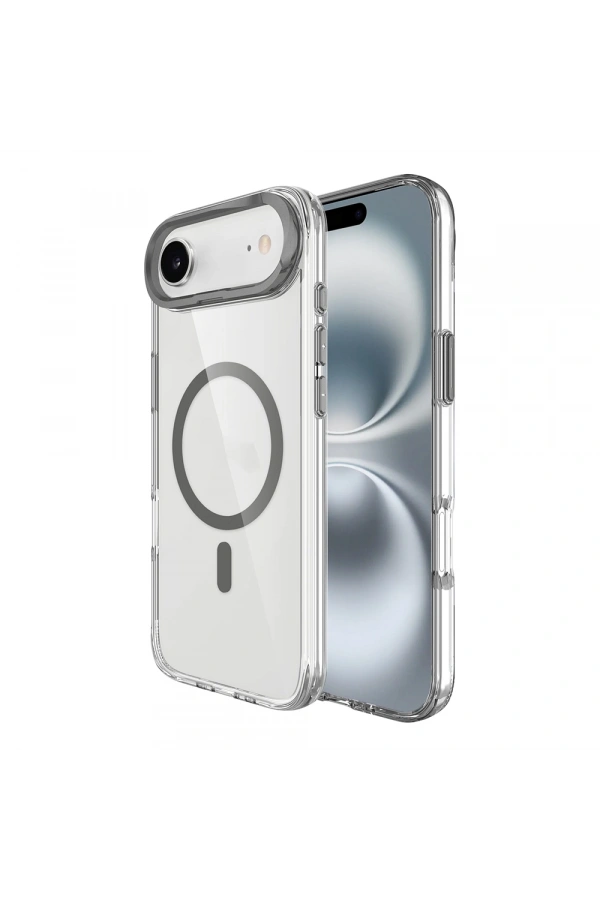 Apple iPhone 17 Air Kılıf M-safe Şarj Özellikli Airbagli Kamera Standlı Zore Azor Kapak