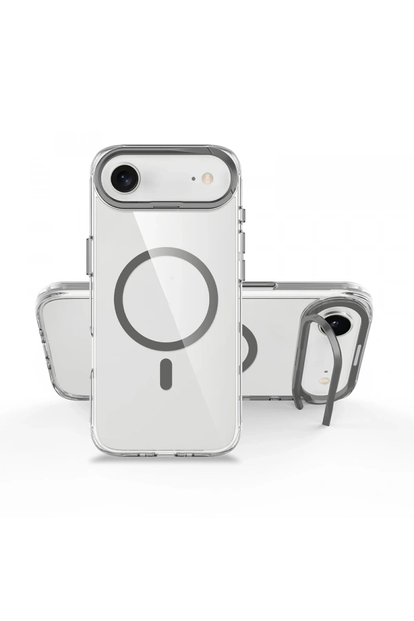 Apple iPhone 17 Air Kılıf M-safe Şarj Özellikli Airbagli Kamera Standlı Zore Azor Kapak