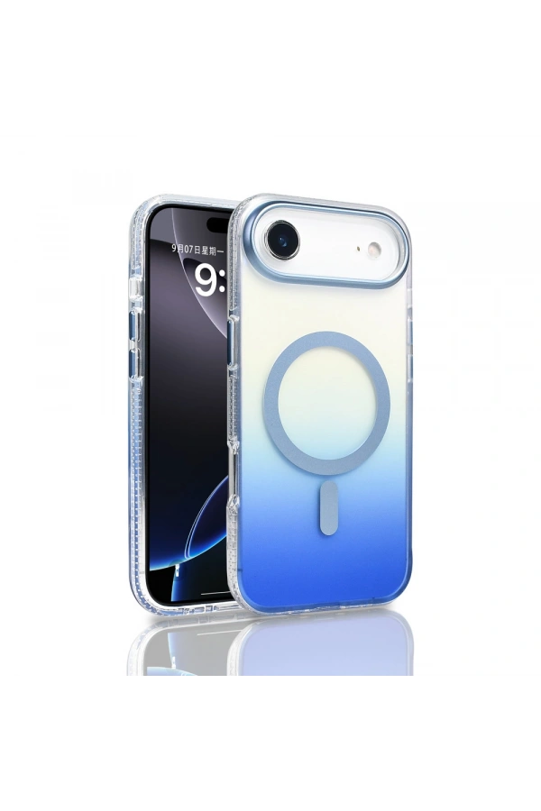 Apple iPhone 17 Air Kılıf M-safe Şarj Özellikli Transparan Renk Geçişli Zore Toros Kapak