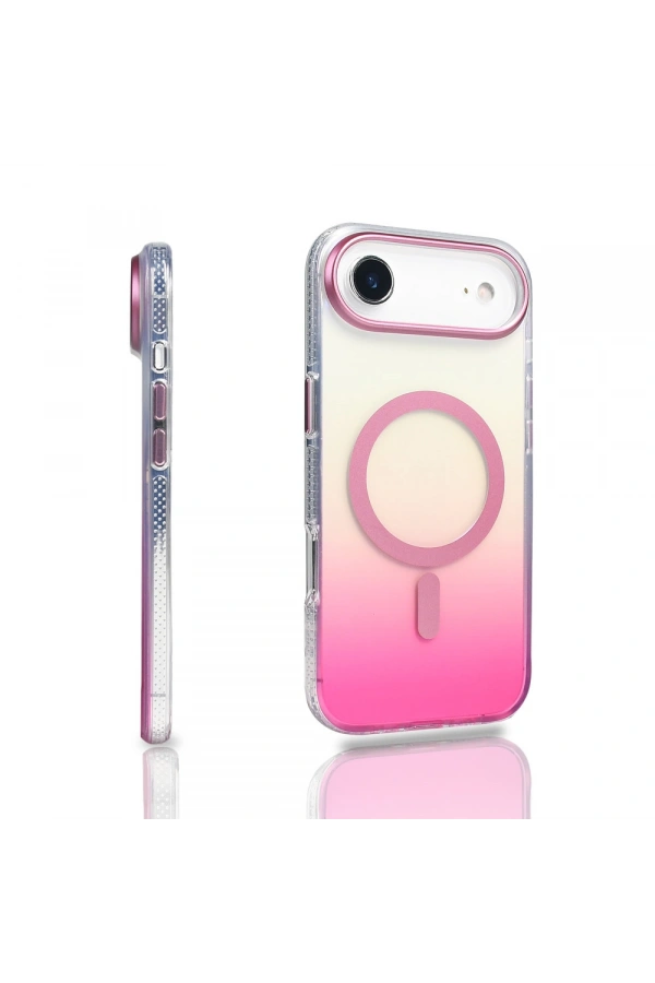 Apple iPhone 17 Air Kılıf M-safe Şarj Özellikli Transparan Renk Geçişli Zore Toros Kapak