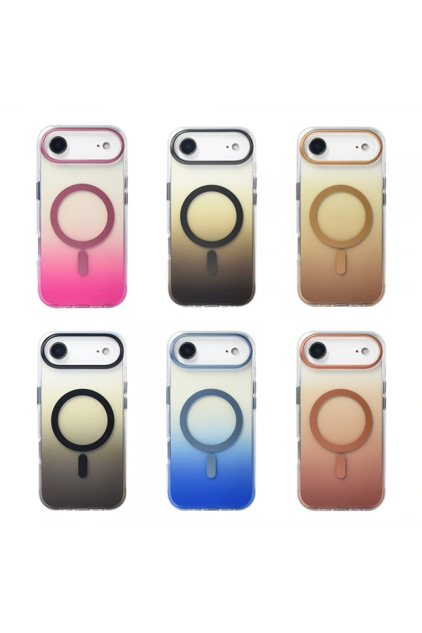 Apple iPhone 17 Air Kılıf M-safe Şarj Özellikli Transparan Renk Geçişli Zore Toros Kapak