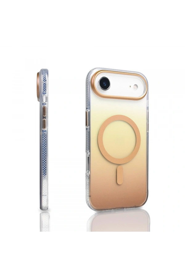 Apple iPhone 17 Air Kılıf M-safe Şarj Özellikli Transparan Renk Geçişli Zore Toros Kapak